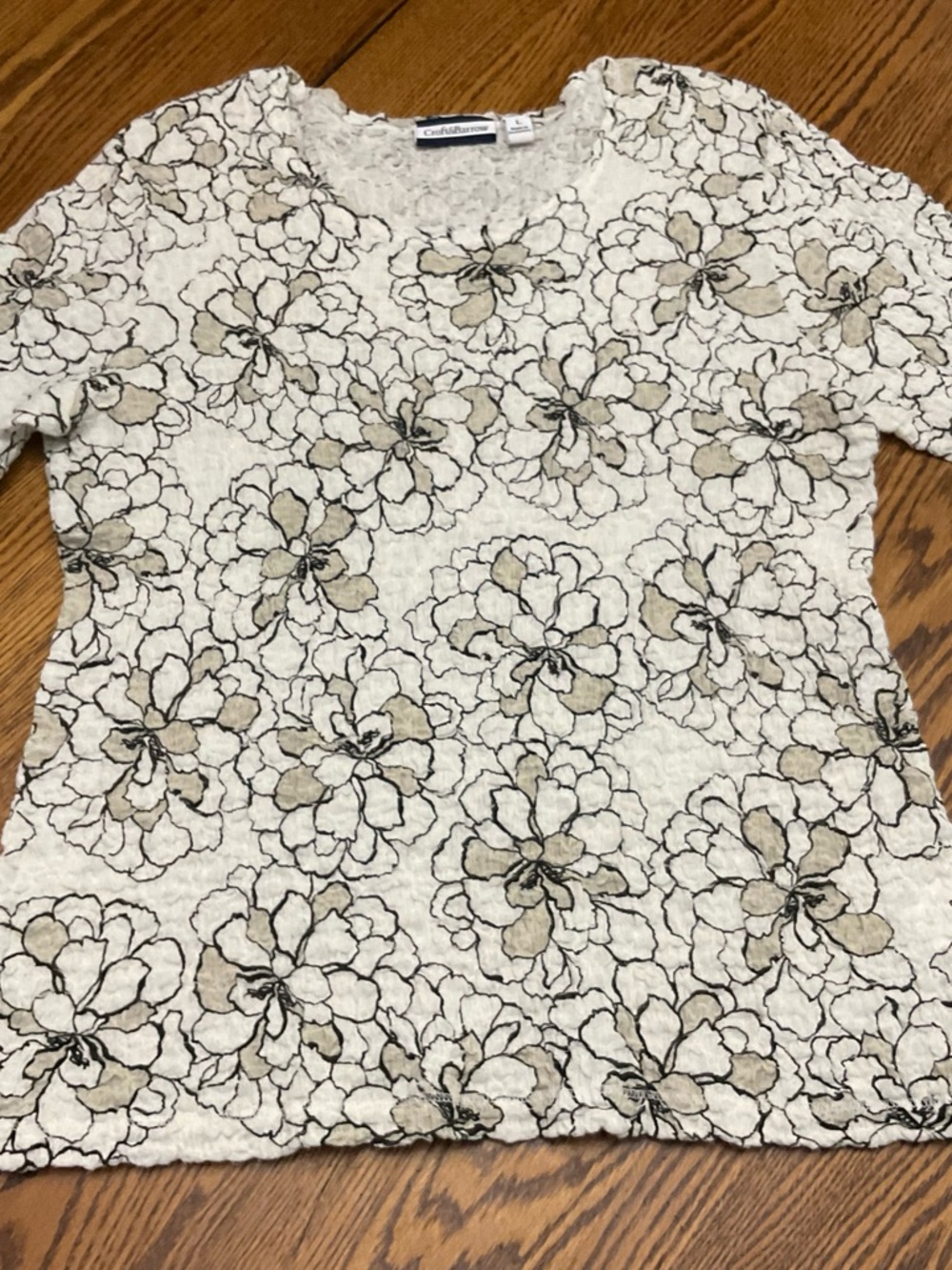 7-2026-CROFT & BARROW LONG SLEEVE COTTON PULL OVER TOP LARGE